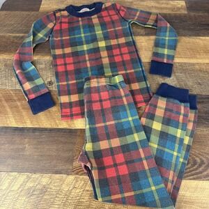 Hanna Andersson Kids 120 US 6-7 Plaid Organic Cotton Pajama Set Multicolor 59852